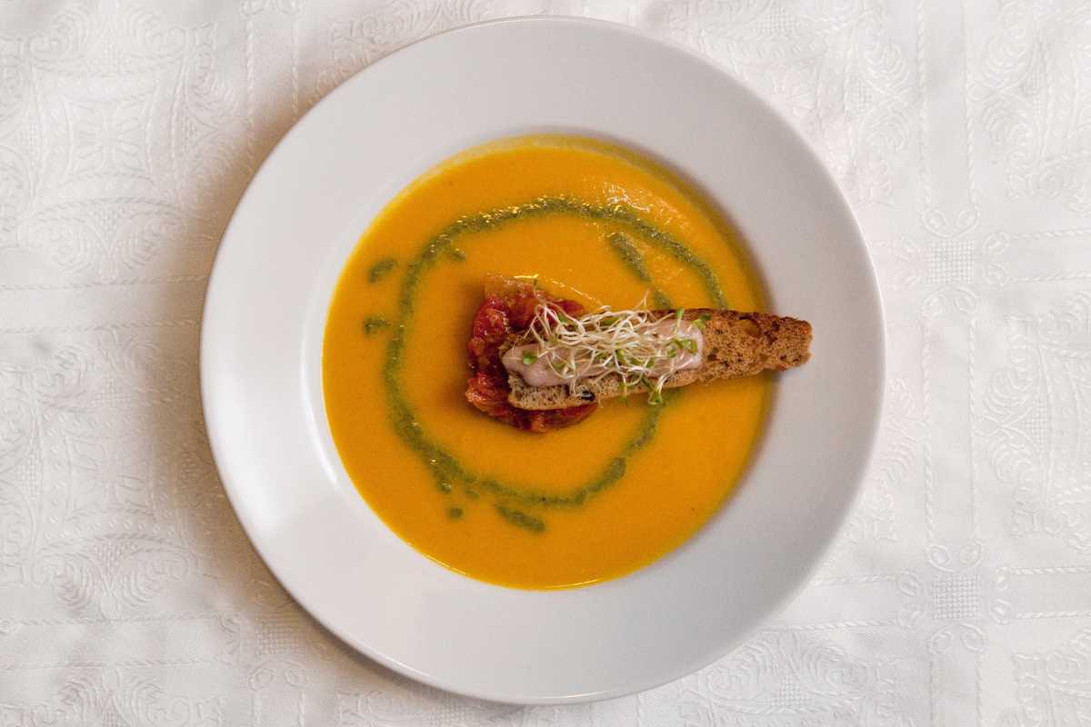 Chilled carrot-and-orange soup