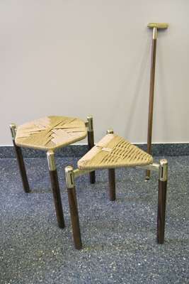 David/Nicolas’s straw stools and T-cane