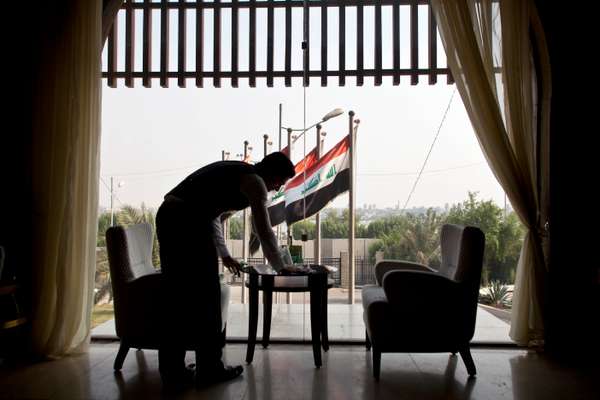 Waiter at Basra International Hotel