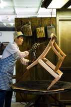 Hand-finishing a chair frame