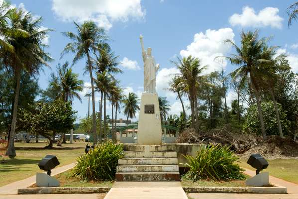 A Statue of Liberty at Hagatña harbour 