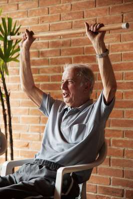 José Collado, 76, during physiotherapy 