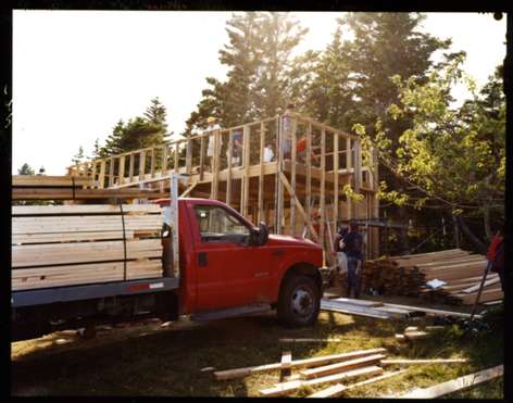 Wood and materials delivery at upper site