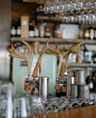 Antler tap handles  at Mallard Cottage