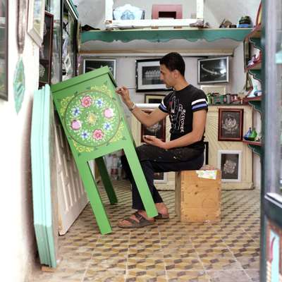 Farid Smaallah in his casbah shop