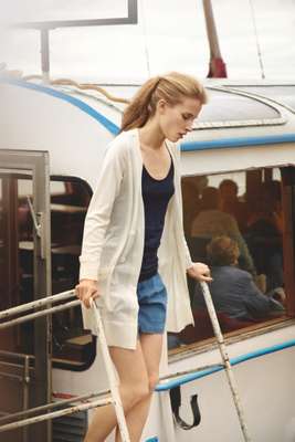 Cardigan by Tomorrowland Collection, camisole by Sunspel, shorts by Madras