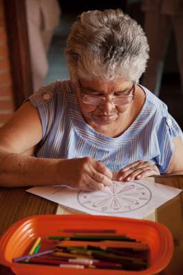 Teresinha da Costa, 74, in art class