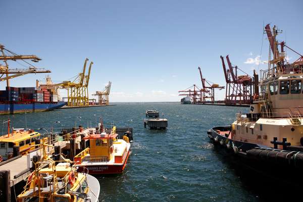 International shipping terminal at Port Botany, Sydney.  Eighty per cent of Port Botany’s wool exports are for the Chinese market