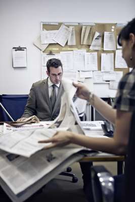 Sebastian Meyner and Julia Geitel in the press department