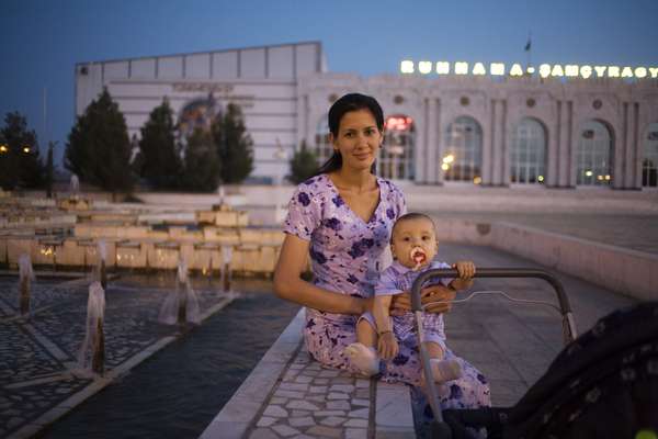 A mother with her son in central Mary