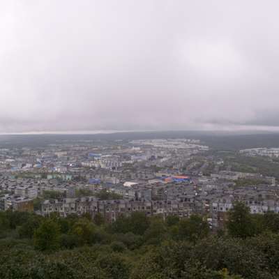 A view over Petropavlovsk during bad weather