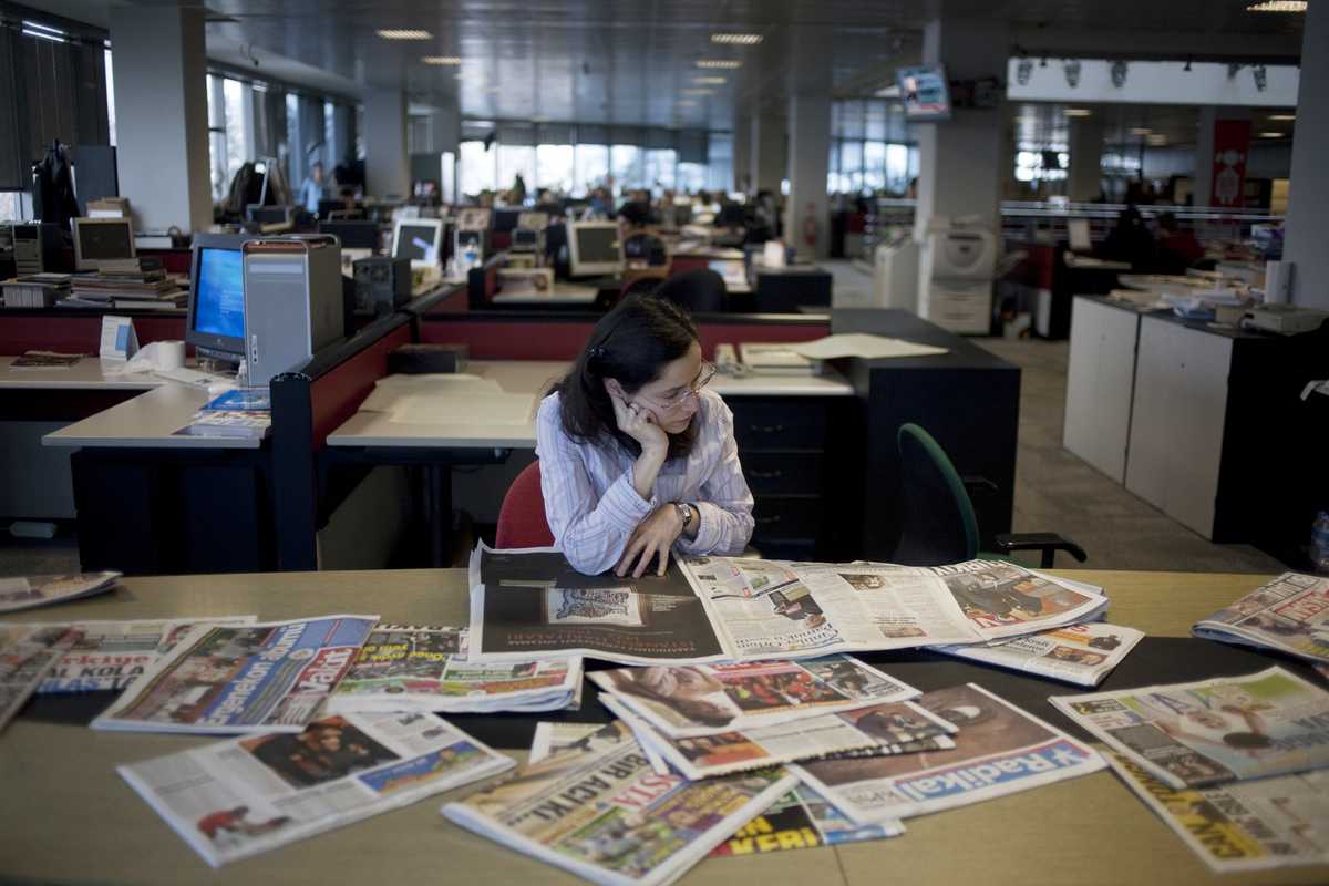 Collection of newspapers in the Milliyet office