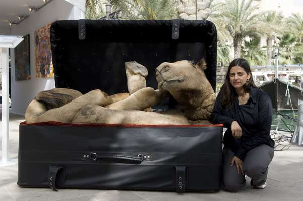 Huma Mulji with her Arabian Delight, bought by Charles Saatchi