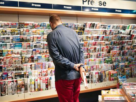 Magazine section at Thalia bookshop