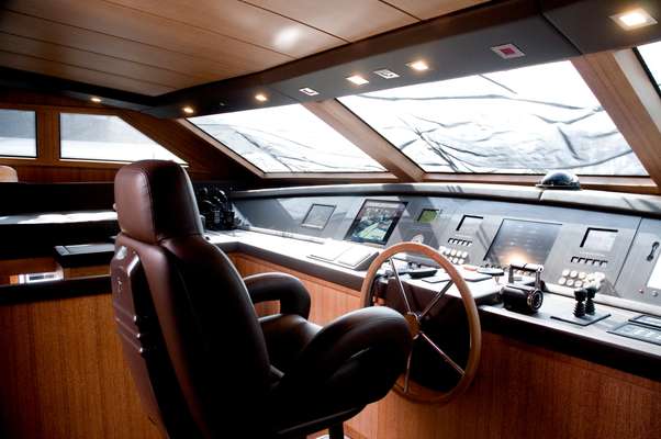 Captain’s deck on San Lorenzo 33m yacht ‘Keep Cool’