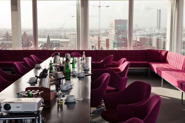 Top-floor conference room with Verner Panton furniture