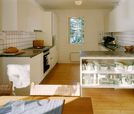 The open-plan kitchen