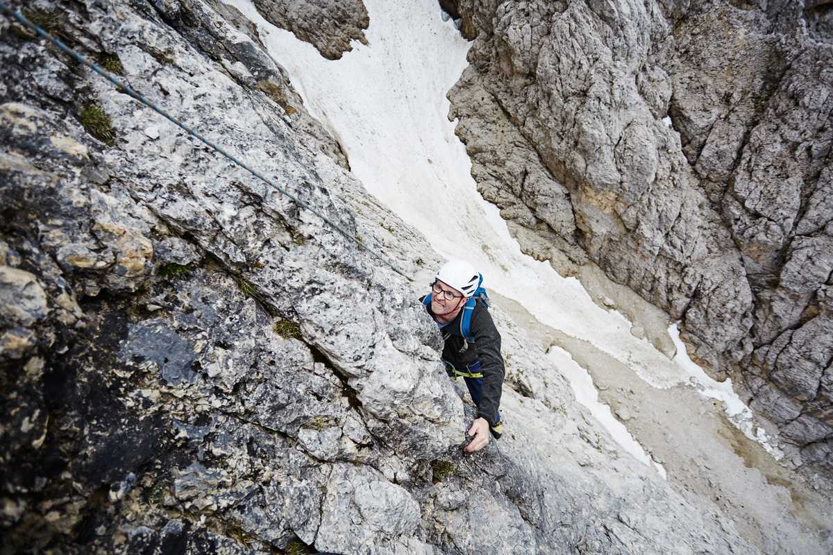 Haselböck climbing in Italy