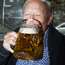Retired Forst brewery worker Franz Werner, 89, enjoying  an aperitif
