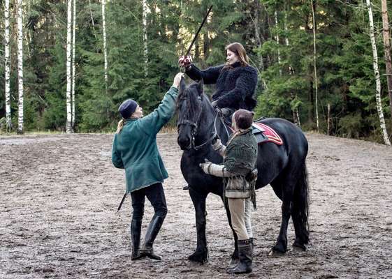 Actress Malin Buska rehearsing for ‘The Girl King’ 