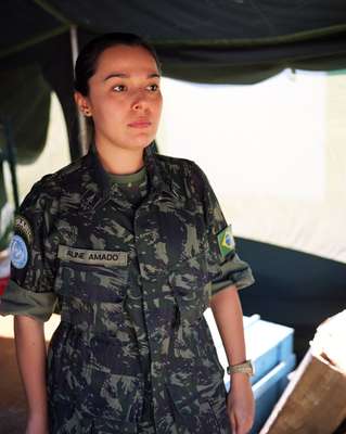 First Lieutenant Aline Amado from the Brazilian engineers (Braengcoy)