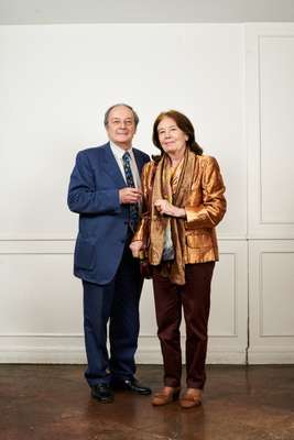 Raffaello Giuliani and Susanna Volpe attending a soirée to welcome Swedish writer and composer Carin Bartosch Edström 