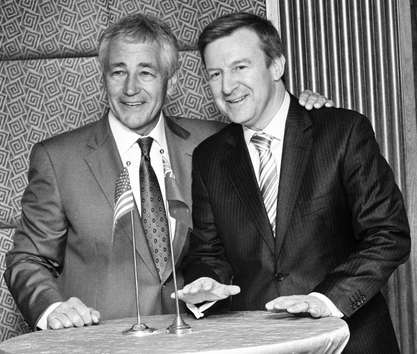 Chuck Hagel (left)