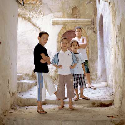 Children play in casbah streets 