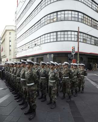 Troops outside the National Council of Culture and Arts