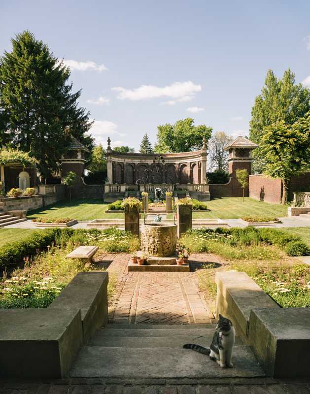 Italiante gardens at the Inn at Irwin Gardens, completed in 1913 and inspired by Pompeii  