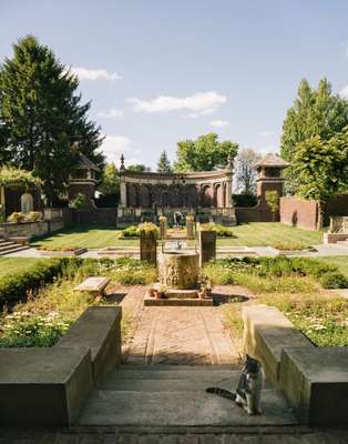 Italiante gardens at the Inn at Irwin Gardens, completed in 1913 and inspired by Pompeii  