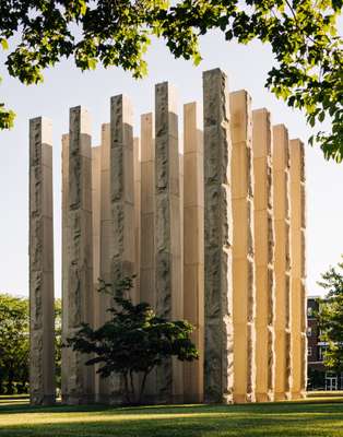 Bartholomew County Veterans Memorial, built from limestone in 1997