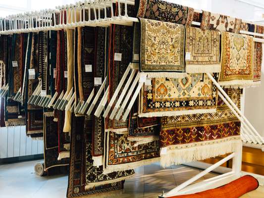 Oriental rugs from the top-floor fixed-price area