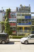 These colourful terrace houses were built in the 1970s by German architect Otto Steidle