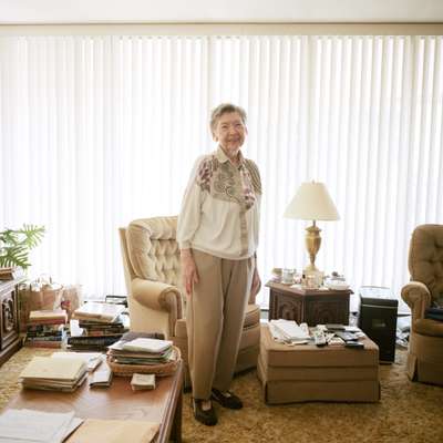 Blanche Foster in her two-bedroom unit