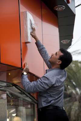 Mohammed Ali works on his store
