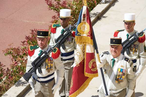 The colours of the defunct 11th Regiment Étranger is now the new flag of GRLE (Groupement de Recrutement de la Légion Étrangère)