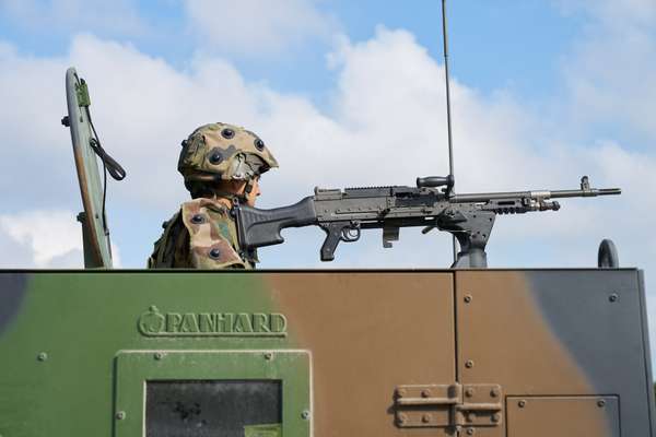 Training in a Panhard troop mover, built by Renault Trucks Defence