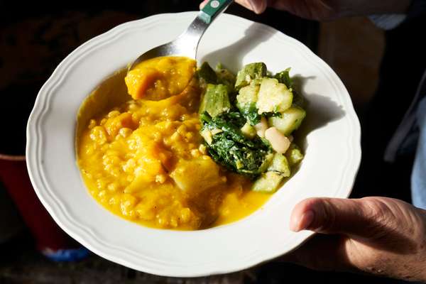 Barley and pumpkin soup