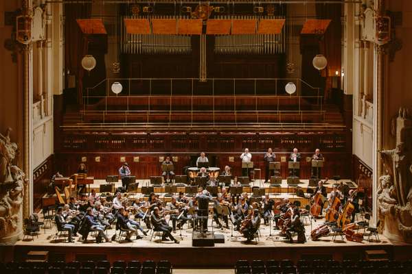 Final rehearsal on the night of  a concert, with chief conductor Libor Pesek