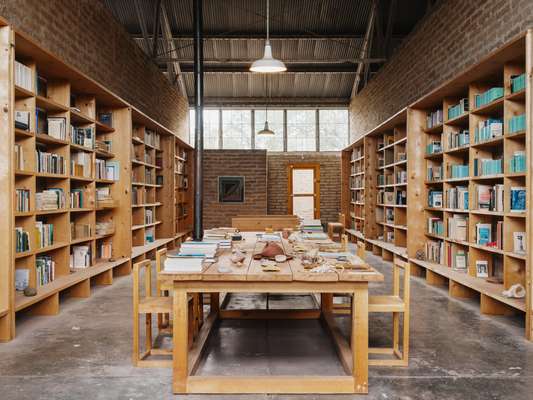 Judd’s library in Marfa, just as he left