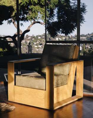 Plywood chair in the style of Schindler, made by Osheroff’s son 