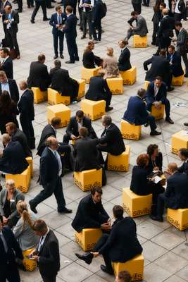 Informal meetings in the courtyard