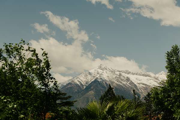 Neighbouring snow-capped Dolomites