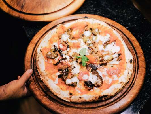 Pizza at the newly opened Bulan Villas resort