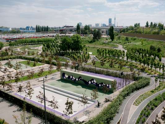 Therapy gardens and trees on the hospital grounds aid in healing