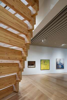 Timber slats allow light in 