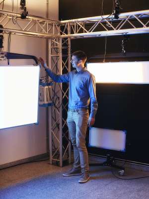 Tino Schuldt in the Skypanel’s glow 