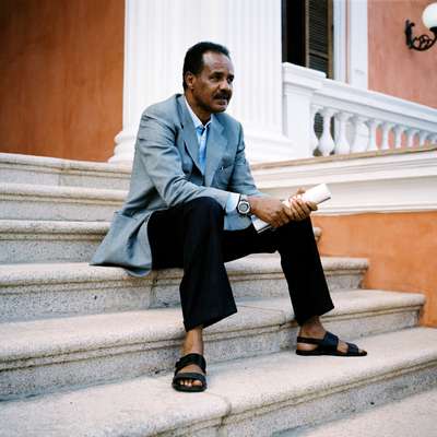 President Isaias Afwerki of Eritrea at the presidential palace, Asmara