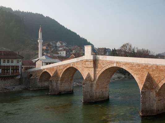 The river town of Konjic in the Bosnian canton of Herzegovina-Neretva